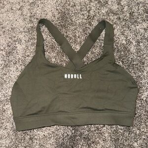 NOBULL Olive Cross-Back Performance Sports Bra